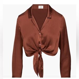 Aritzia Wilfred Tie Front Blouse